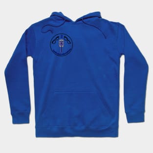 2 Geeks logo blue text with Black outline Hoodie